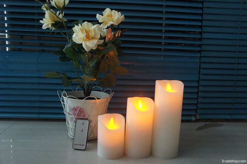 moving Flameless scented paraffin led candle, real wax candle