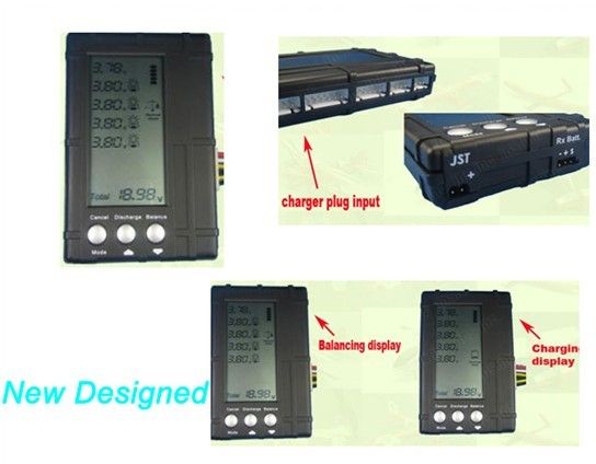 RC 3 in 1 RC 2s-6s Lipo Li-Fe Battery Balancer LCD+Voltage Meter Tester+