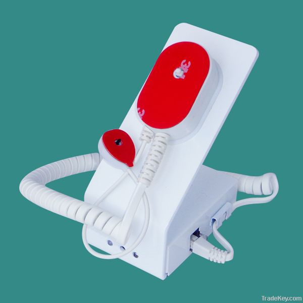White rechargeable alarm security display stand