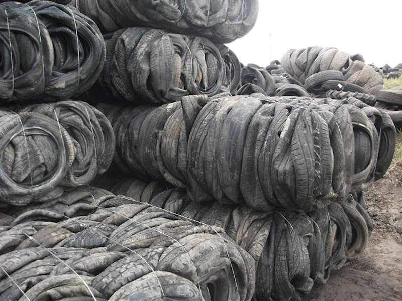 used tire bale
