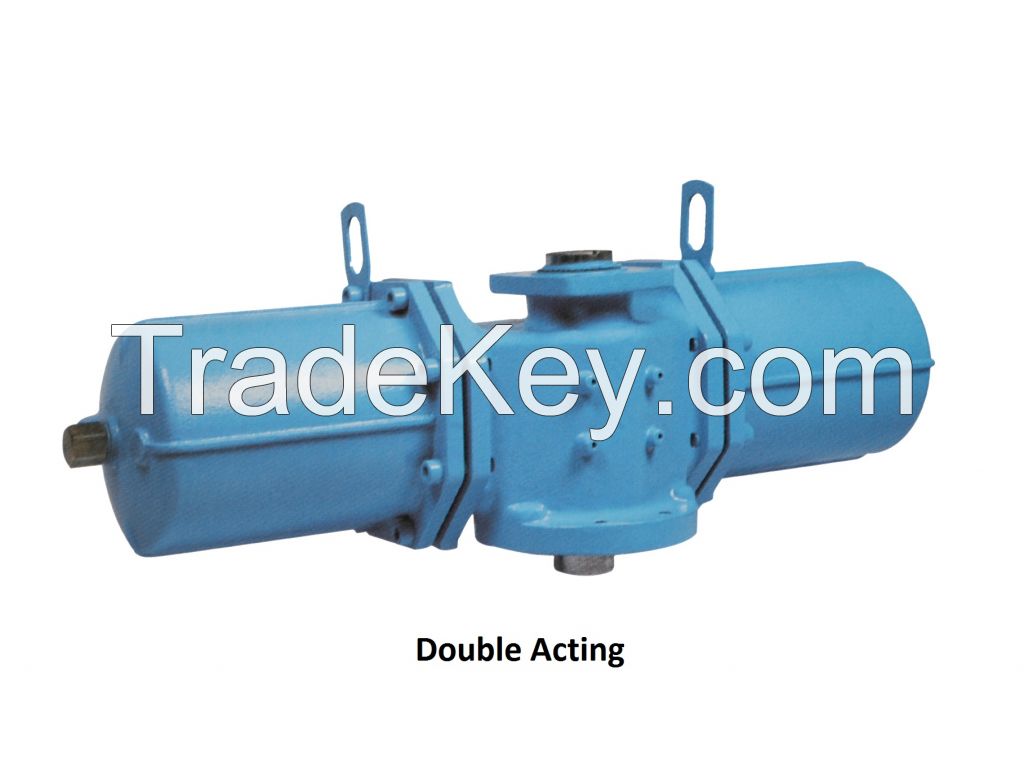 Fork type pneumatic actuator of rotary control valves