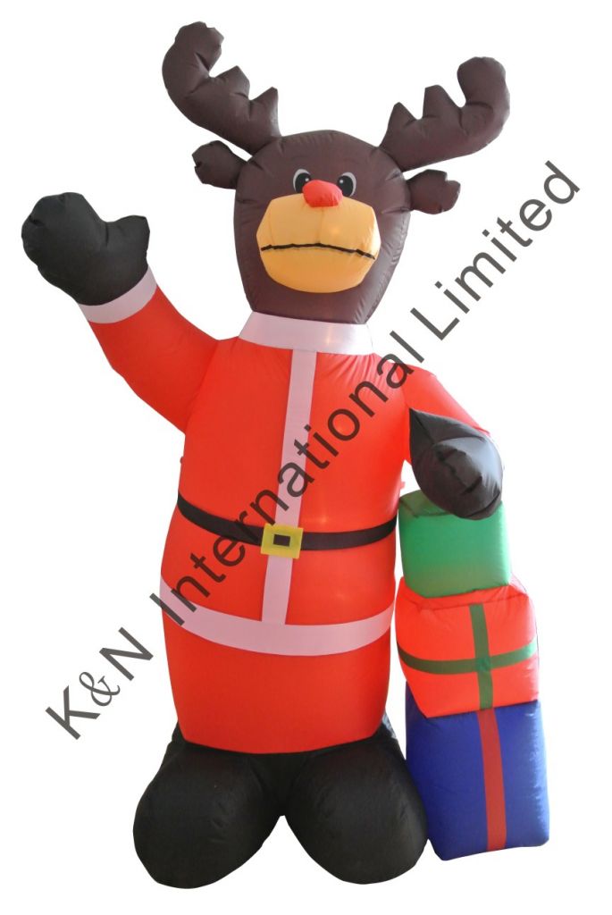 8FT Inflatable Reindeer with gift Box