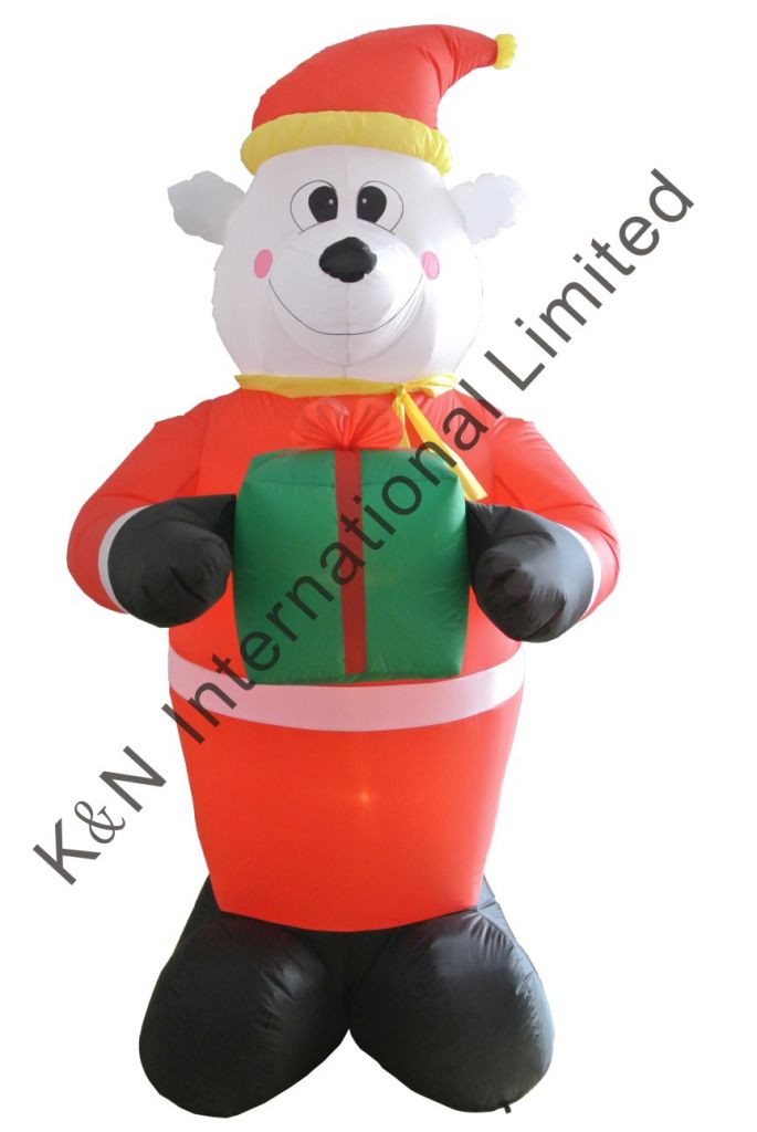 8FT Inflatable Polar Bear with Gift Box