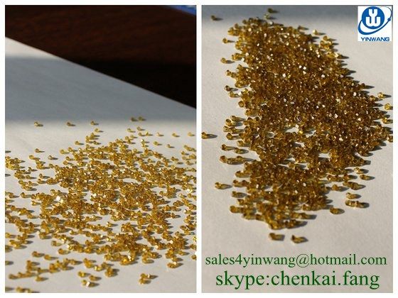 china manufacturer 1.0mm-4.2mm big size yellow synthetic diamond of complete crystal shape, high diaphaneity and low impurity, Suitable for circular saws, frame saws and geological broach.
