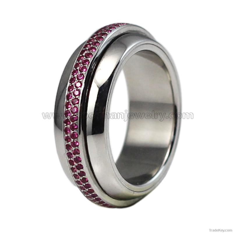 fashion stainless steel spinner rings