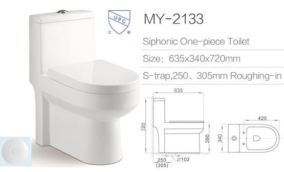 Elegant One Piece Siphon Sanitary Ware Toilet