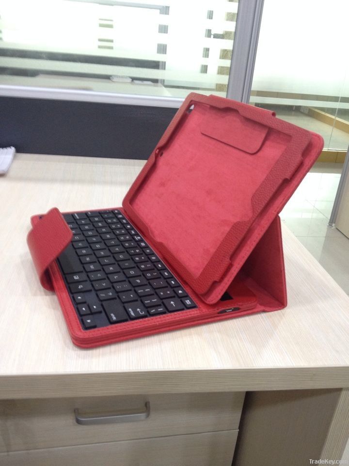 New arrival! PU leather folio case with bluetooth keyboard for ipad