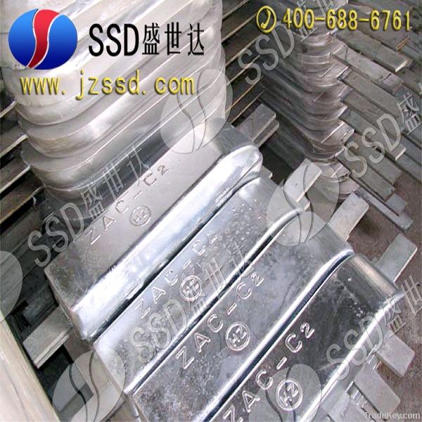 cathodic protection zinc hull anode for anticorrosion