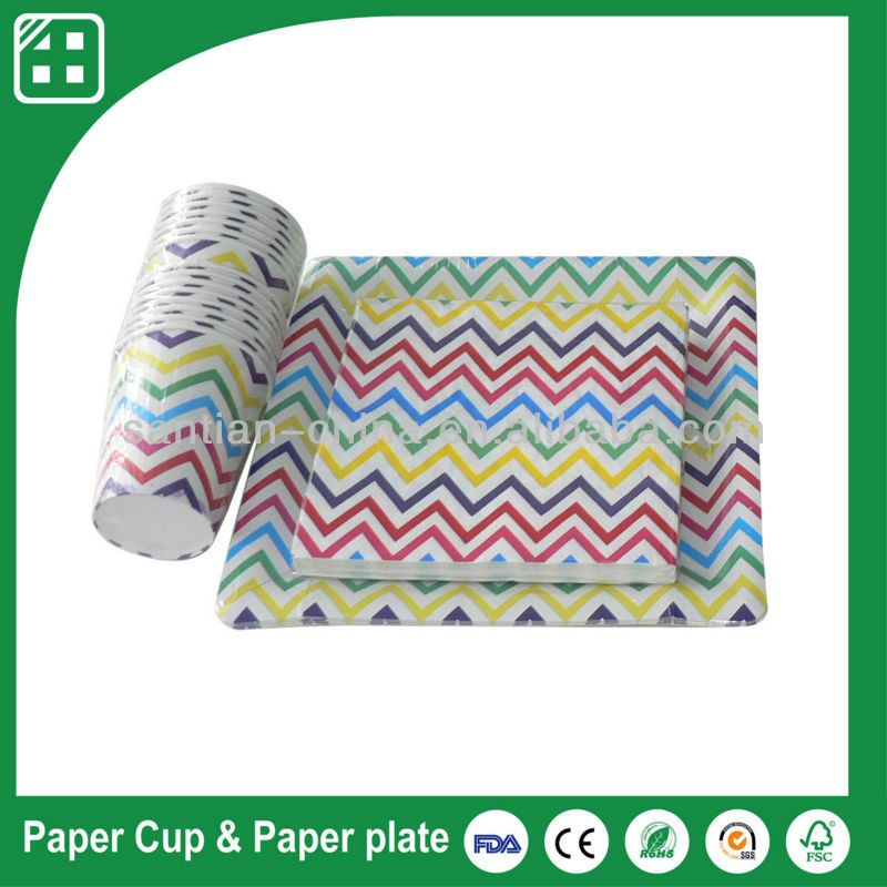 wholesale  chevron party  paper napkin cups and plates