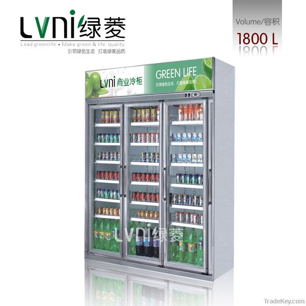 LVNI1300L beverage cooler/glass door upright display freezer stainless