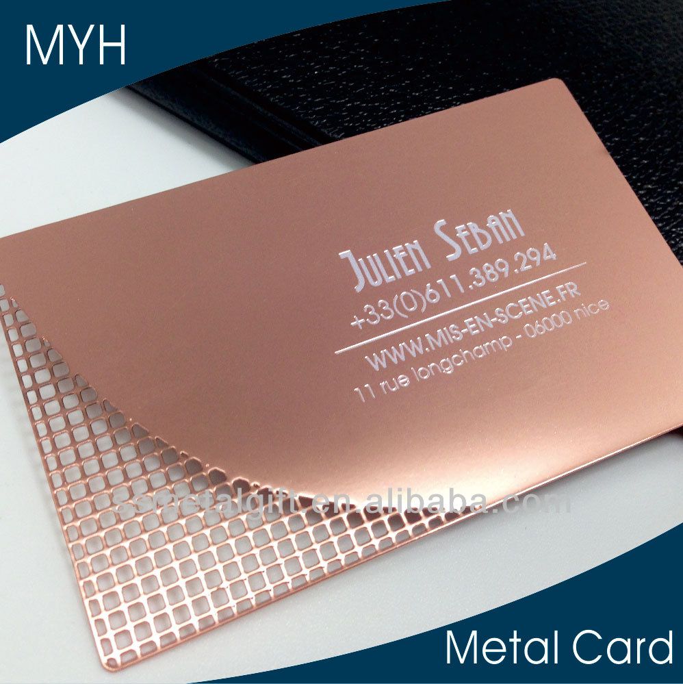 silver metal business card name card