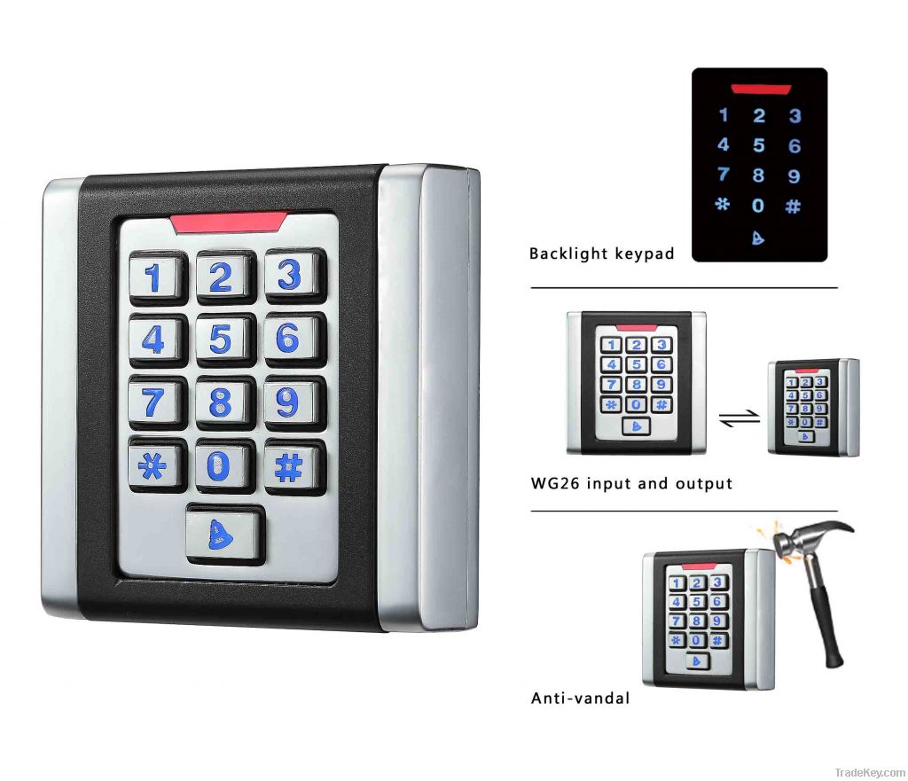 Metal waterproof standalone keypad access control