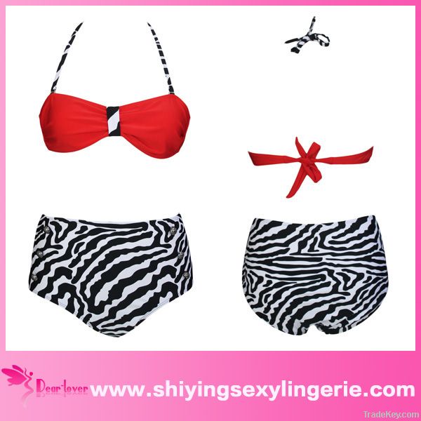 Red Top Pin up High-waisted Bikini thong swimwear