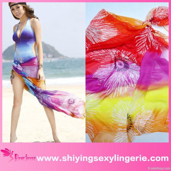 Sexy Embroidered Chiffon ladies beachwear