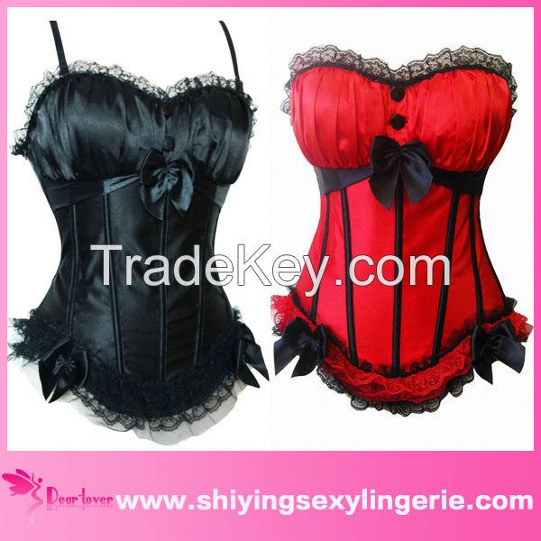 Red Three Bows and Lace Corset