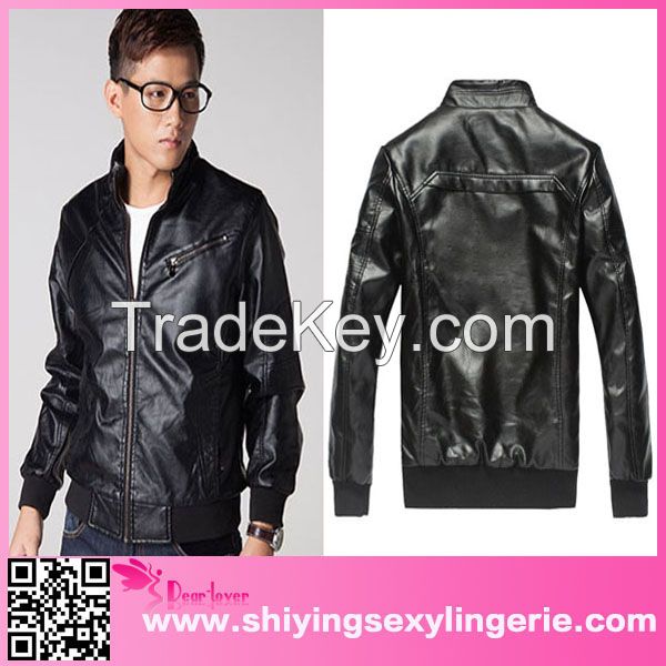 mens cheap faux Fluff Lining leather jacket