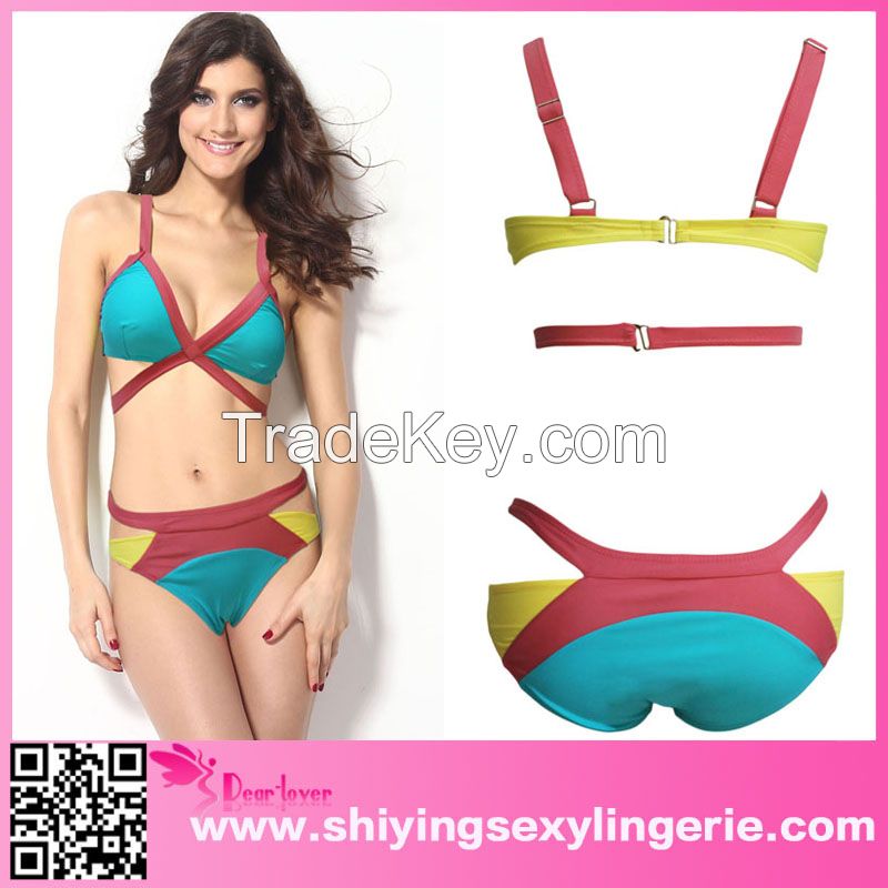 sexy Strappy Cutout Bikini swimwear for mature women