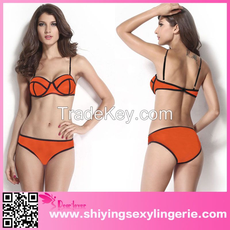 sexy Ribbon Textured full cover swimwear