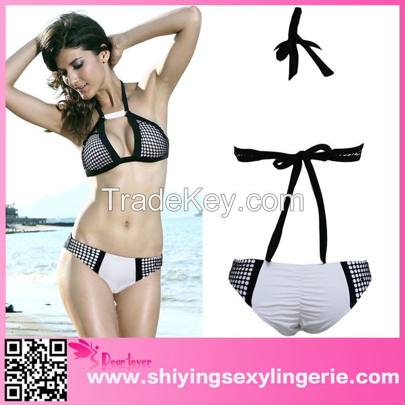 wholesale transparent Halter Polka Dot swimwear