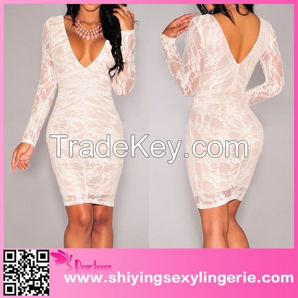 wholesale sexy new long sleeves lace ladies dress