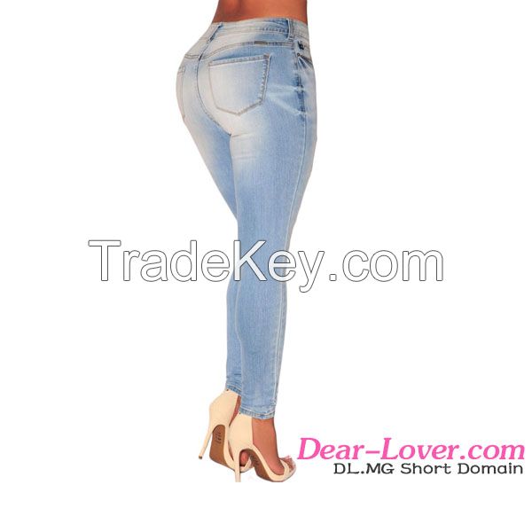 wholesale new arrival light blue skinny denim jean