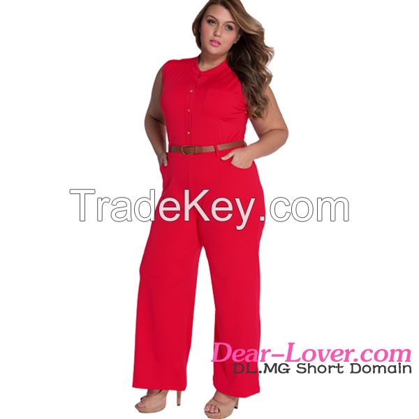 high quality new arrival women wide leg jumpsuit with belt