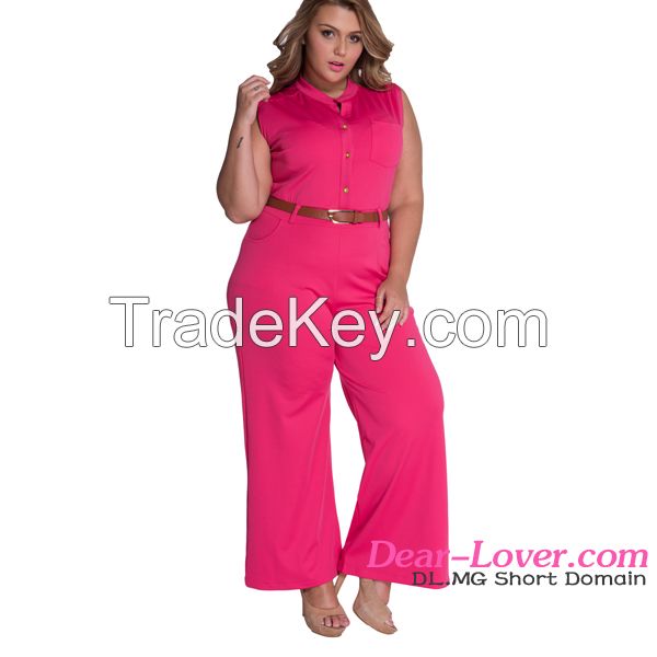 high quality new arrival women wide leg jumpsuit with belt