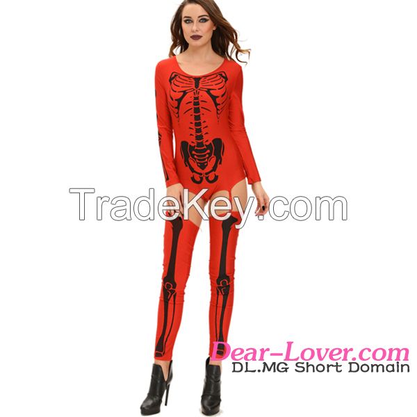 new arrival Red Bad To The Bone adult Halloween Skeleton costume