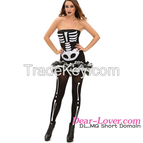 adult sexy Fever Skeleton Halloween cosplay costume