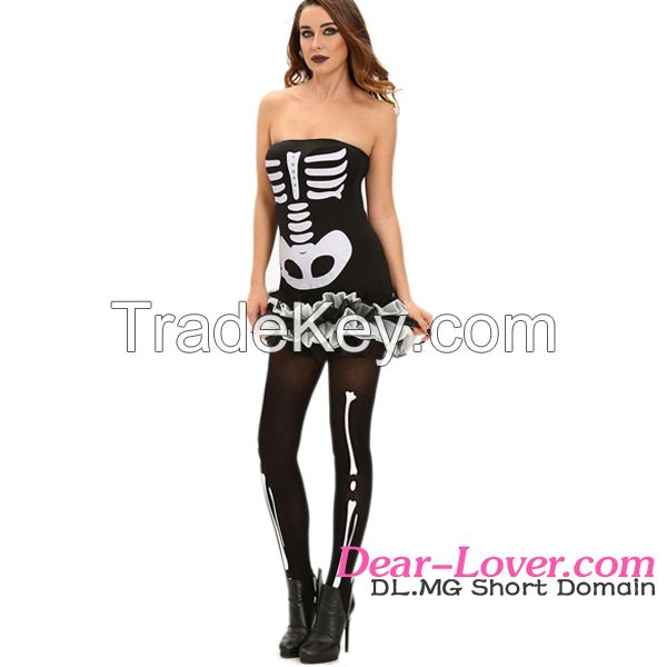 adult sexy Fever Skeleton Halloween cosplay costume