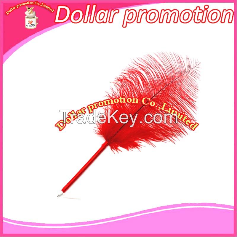 [Dollar promotion] Customized Moq 1000pcs True ostrich feather pen, single color feather pen, color customization, gift pen