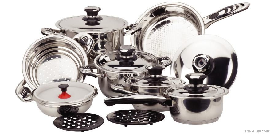 16PCS stainless steel cookware set