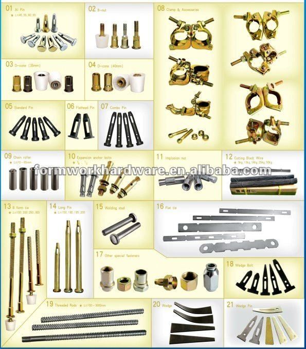 all kinds of formwork accessories and fasteners