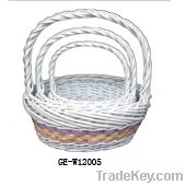 round handmade rattan willow basket