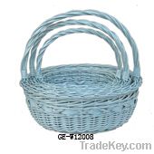 round  rattan willow basket with handle