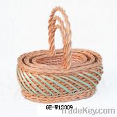 oval  rattan willow basket with handle