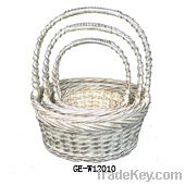 round natural rattan willow basket with handle