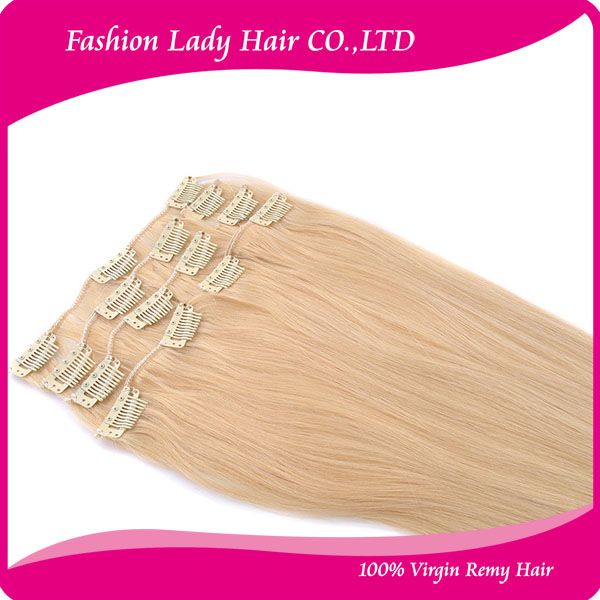 High quality Cheap remy human hair clip in hair extension 