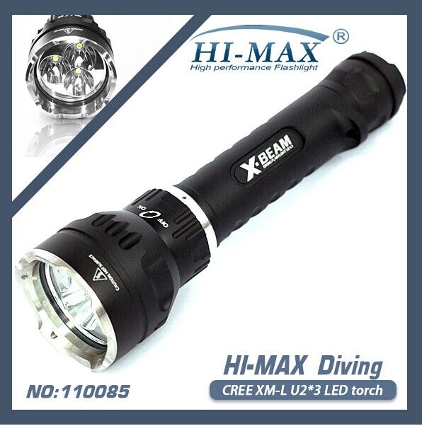 1100850 1set cree xm-l 3*u2 led light 3000lumen diving flashlight led diving torch