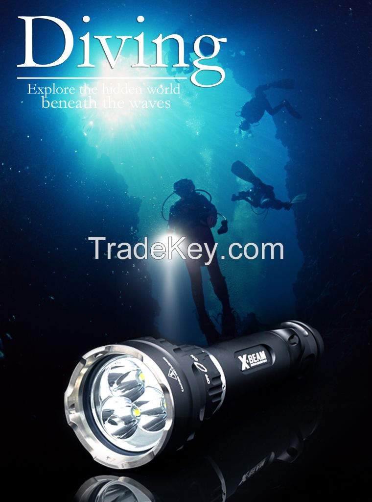 Hi-max led u2*3 dive light 3800luemn underwater diving torch
