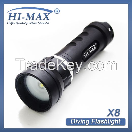 Photo vide light 2400luemn powerful led rechargeable diving light