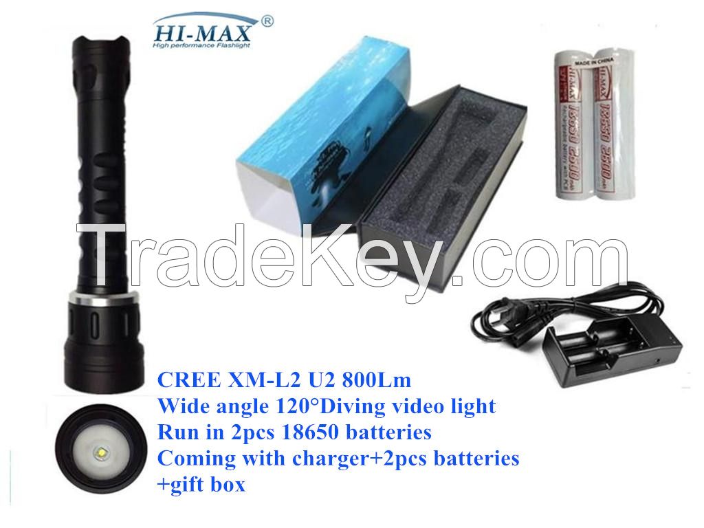 Underwater flashlight for photography diving flashlight