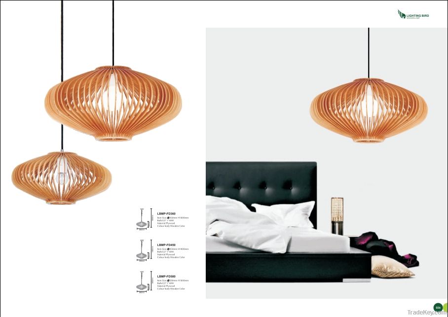 Hotel Lighting Project Deco Modern Wood Pendant Lamps