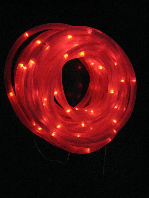 100LED Solar Power LED Rope Light, Red