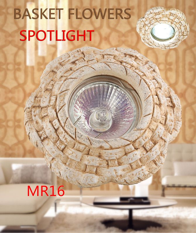 wholesale stone powder spotlight basket flower shape spotlight living children room lamp LED halogen energy saving lamp
