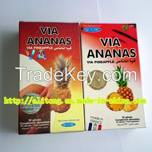 Best Selling Via Ananas, Via Pineapple Slimming Capsule Weight Loss Diet Pills