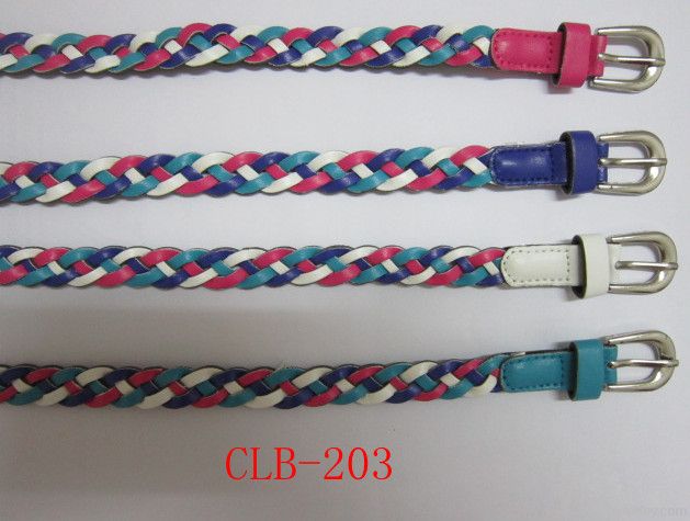 Plaiting colourful fashion PU belts