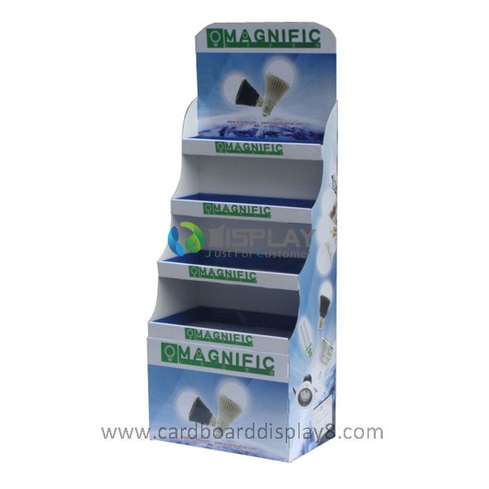 Free standing cardboard display shelves, cardboard floor display with shelves