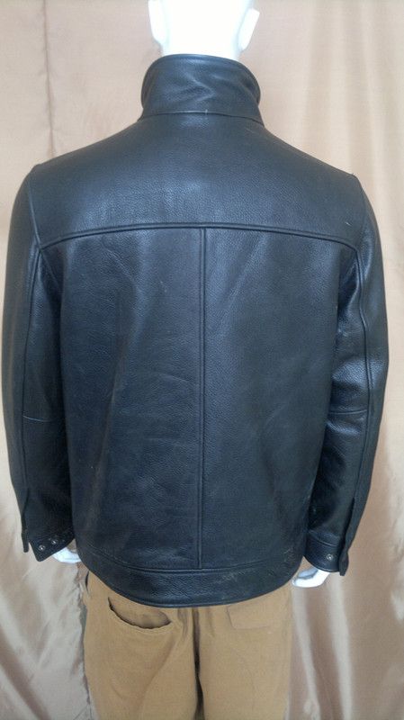 2014 New Selling Men Leather Jacket 100% Genuine Cow Skin European And American Style Black Winter Motorcycle Coat Wholesale 