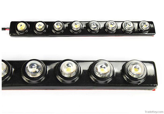 New 2X Car DIY 6 LED DRL Driving Daytime Running Light Bar Soft Head L